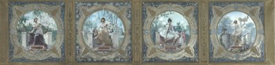 Skiss för Lobau-galleriet i Paris stadshus: Poesi. Glädje. La Danse. La Grace, år 1890 (olja på duk) av Henry Jean Louis Boureau