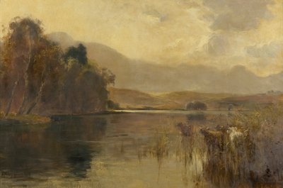 Autumn, Loch Meikle, Inverness-shire (olja på duk) av Henry Jobson Bell