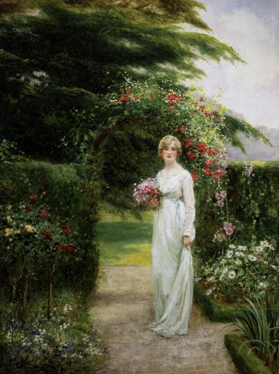 I rosenträdgården. Målning av Yeend King (1855-1924) Privat samling. av Henry John Yeend King
