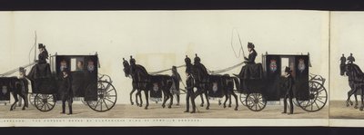 En del av panoramautsikten över hela begravningsprocessen av Arthur, hertig av Wellington (färgad akvatint) av Henry Jr and Sala Alken