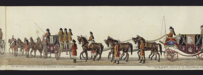 En del av panoramautsikten över hela begravningsprocessen av Arthur, hertig av Wellington (färgad akvatint) av Henry Jr and Sala Alken