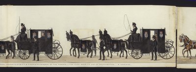 En del av panoramautsikten över hela begravningsprocessen av Arthur, hertig av Wellington (färgad akvatint) av Henry Jr and Sala Alken