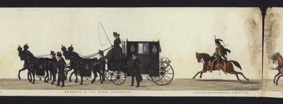 En del av panoramautsikten över hela begravningsprocessen av Arthur, hertig av Wellington (färgad akvatint) av Henry Jr and Sala Alken