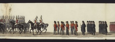 En del av panoramautsikten över hela begravningsprocessen av Arthur, hertig av Wellington (färgad akvatint) av Henry Jr and Sala Alken