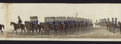 En del av panoramautsikten över hela begravningsprocessen av Arthur, hertig av Wellington (färgad akvatint) av Henry Jr and Sala Alken