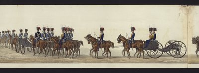En del av panoramautsikten över hela begravningsprocessen av Arthur, hertig av Wellington (färgad akvatint) av Henry Jr and Sala Alken