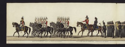 En del av panoramautsikten över hela begravningsprocessen av Arthur, hertig av Wellington (färgad akvatint) av Henry Jr and Sala Alken