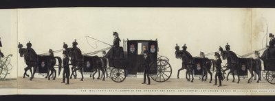 En del av panoramautsikten över hela begravningsprocessen av Arthur, hertig av Wellington (färgad akvatint) av Henry Jr and Sala George Augustus Alken