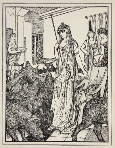Circe skickar svinet (The Companions of Ulysses) till Styes, frontispice från 