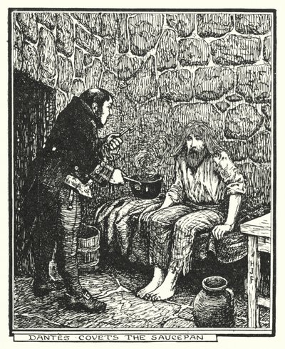 Dantes eftertraktar kastrullen (litho) av Henry Justice Ford