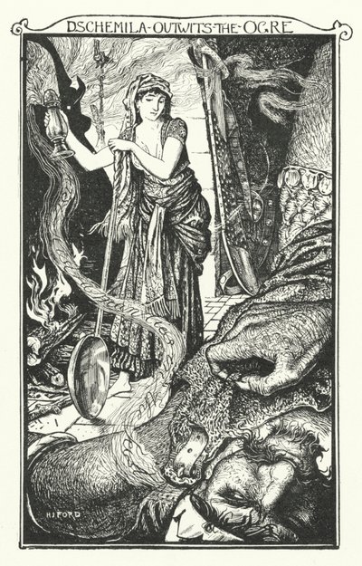 Dschemila överlistar Ogre (gravyr) av Henry Justice Ford