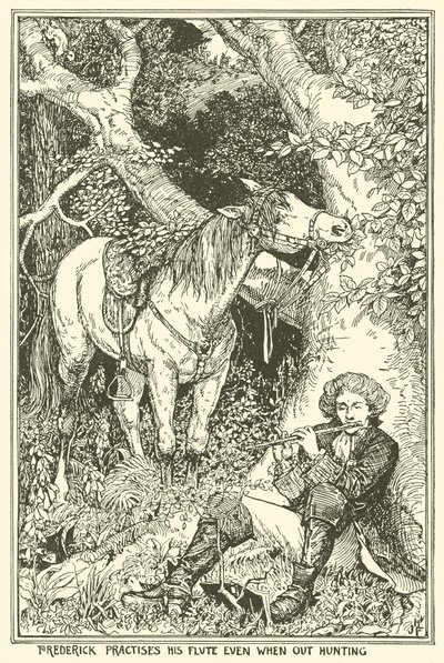 Frederick övar på sin flöjt även när han är på jakt av Henry Justice Ford