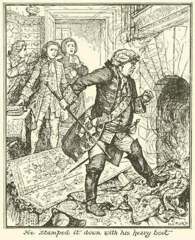 Han stämplade ner den med sin tunga känga av Henry Justice Ford