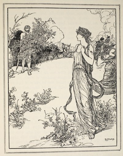 Hur Odysseus mötte Nausicaa, från Andrew Langs "Tales of the Greek Seas", 1926 (bläck på papper) av Henry Justice Ford