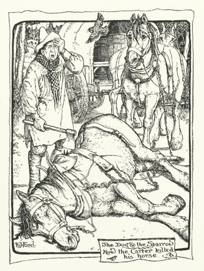 Hur Carter dödade sin häst (gravyr) av Henry Justice Ford
