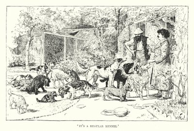 "Det är en vanlig kennel" (gravyr) av Henry Justice Ford