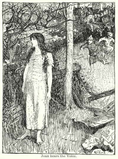 Johanna hör rösten (litografi) av Henry Justice Ford