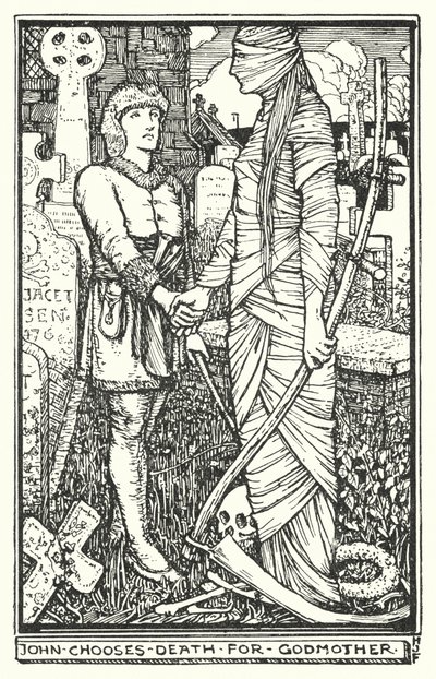 John väljer döden för gudmor (litho) av Henry Justice Ford