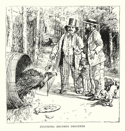 Jugurtha blir Diogenes (gravyr) av Henry Justice Ford