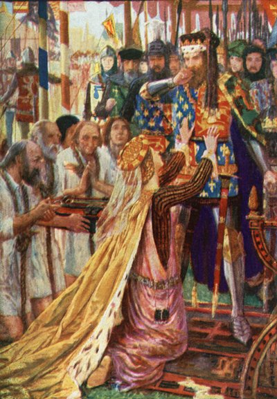 Kung Edward III i Calais av Henry Justice Ford