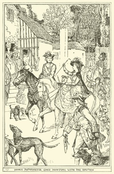Marie Antoinette går på jakt med Dauphinen av Henry Justice Ford