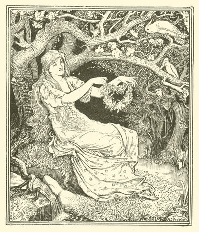 Prins Narcissus och prinsessan Potentilla (gravyr) av Henry Justice Ford