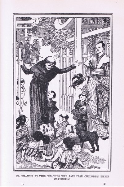 St Francis Xavier lär de japanska barnen deras katekes, 1912 av Henry Justice Ford