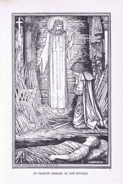 St Francis drömmer om svärden, 1912 av Henry Justice Ford