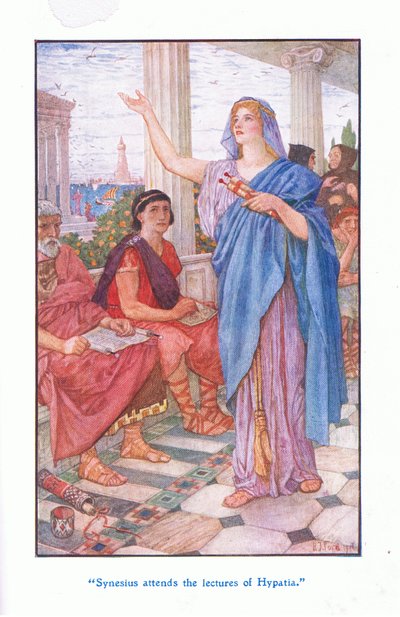 Synesius deltar i Hypatias föreläsningar, 1912 av Henry Justice Ford