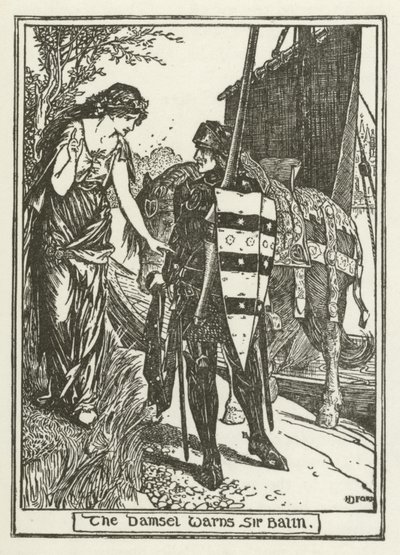 Damseln varnar Sir Balin av Henry Justice Ford