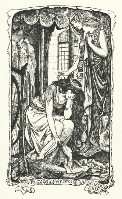 Älvan, prinsessan och åsneskinnet (gravyr) av Henry Justice Ford