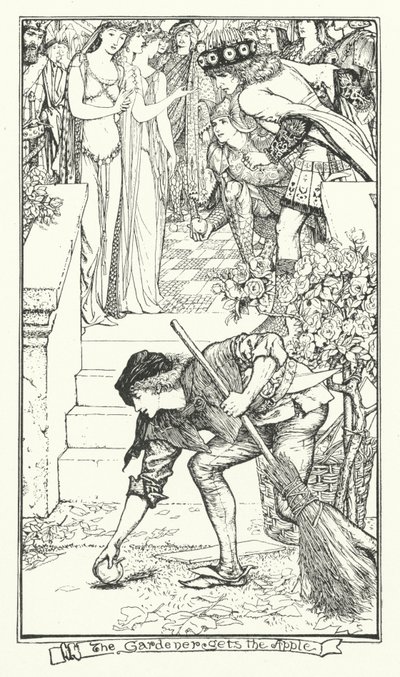 Trädgårdsmästaren får äpplet (gravyr) av Henry Justice Ford
