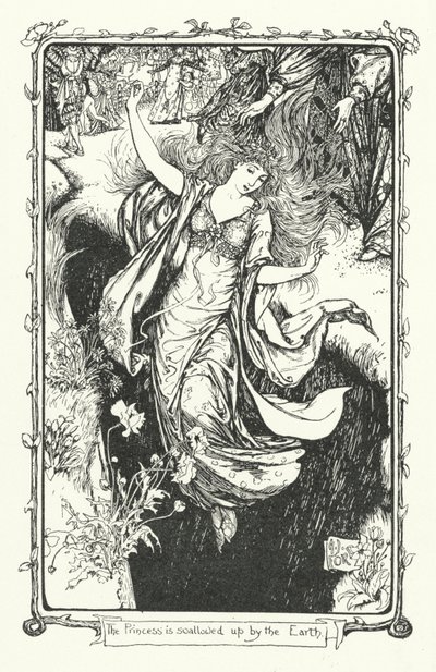 Prinsessan är uppslukad av jorden (gravyr) av Henry Justice Ford
