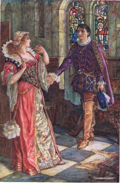 Mötet mellan Amy och Tresilian i Cumnor Place, illustration från 
