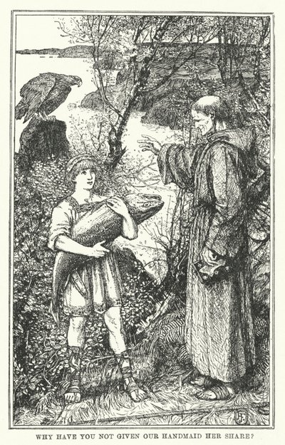 Varför har du inte gett vår tjänarinna hennes del? (litho) av Henry Justice Ford