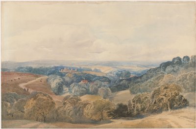 Landskap med Crieff Castle av Henry Jutsum