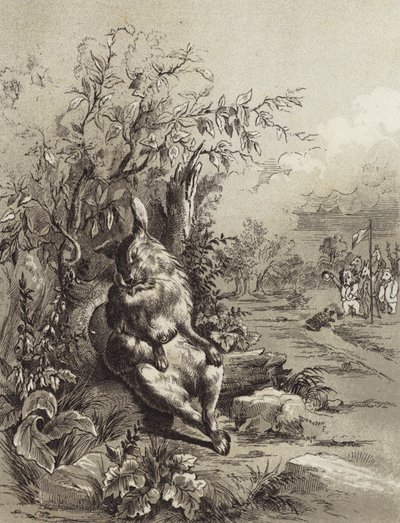 The Fables of Aesop: The Hare and the Tortoise (litho) av Henry Louis Stephens