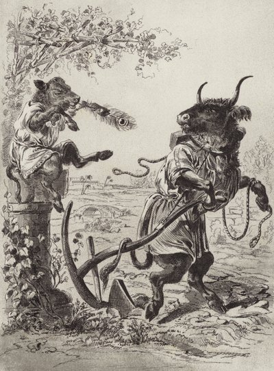The Fables of Aesop: The Wanton Calf (litho) av Henry Louis Stephens