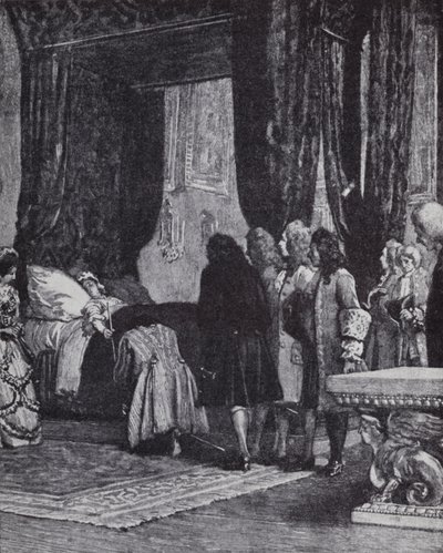 Drottning Anne på sin dödsbädd utser hertigen av Shrewsbury till Lord Treasurer av Henry Marriott (after) Paget