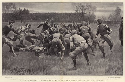 En Rugby Football Match som spelas i USA, Yale v Columbia av Henry Marriott Paget