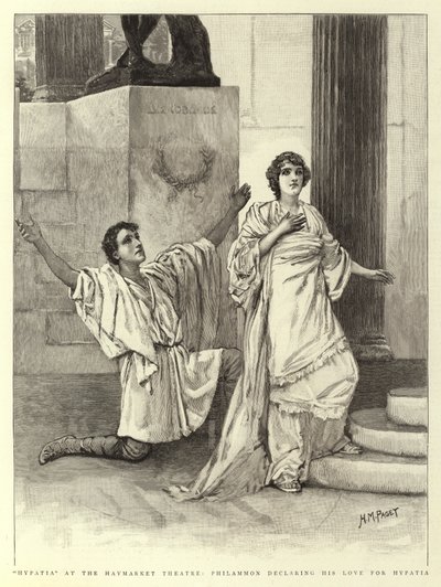 Hypatia på Haymarket Theatre, Philammon förklarar sin kärlek till Hypatia av Henry Marriott Paget