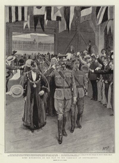 Lord Kitchener på väg till sin vagn i Southampton av Henry Marriott Paget