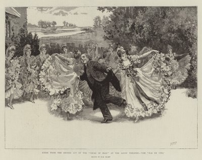 Scen från andra akten av Vicar of Bray på Savoy Theatre, Pas de Cinq av Henry Marriott Paget