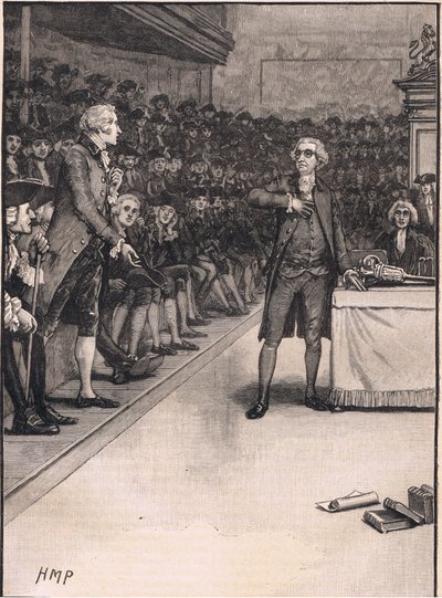 Scen i underhuset: brytning mellan Burke och Fox AD 1791 av Henry Marriott Paget