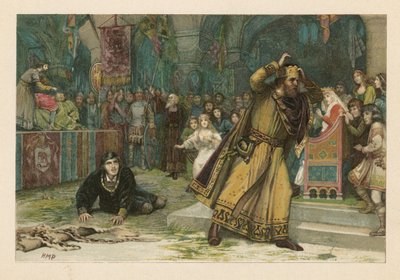 The Play Scene från Hamlet (chromolitho) av Henry Marriott Paget