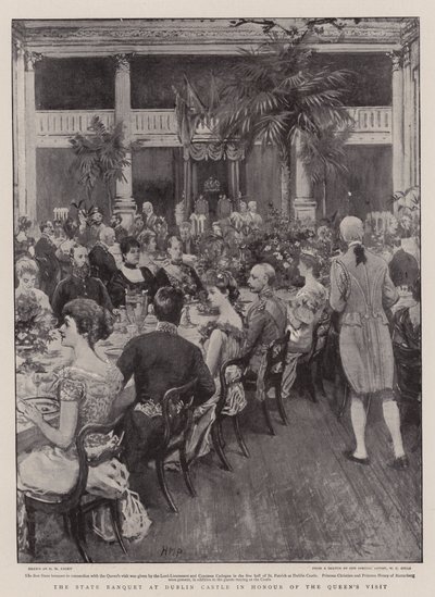 Den statliga banketten på Dublin Castle för att hedra drottningens besök av Henry Marriott Paget