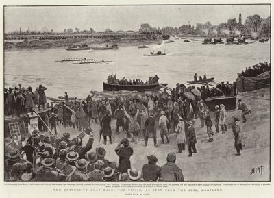 University Boat Race, Finish, sett från fartyget, Mortlake av Henry Marriott Paget