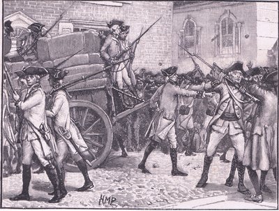 Trupper eskorterar det stämplade papperet till City Hall, New York AD 1765 av Henry Marriott Paget