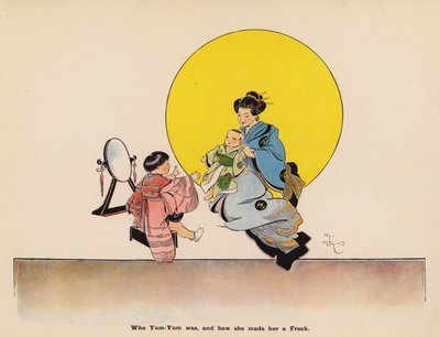 Illustration till The Adventures of a Japanese Doll (färglitografi) av Henry Mayer