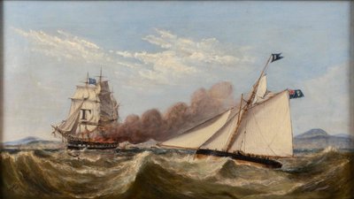 Passagerare räddas från det brinnande "Ocean Monarch". av Henry Melling